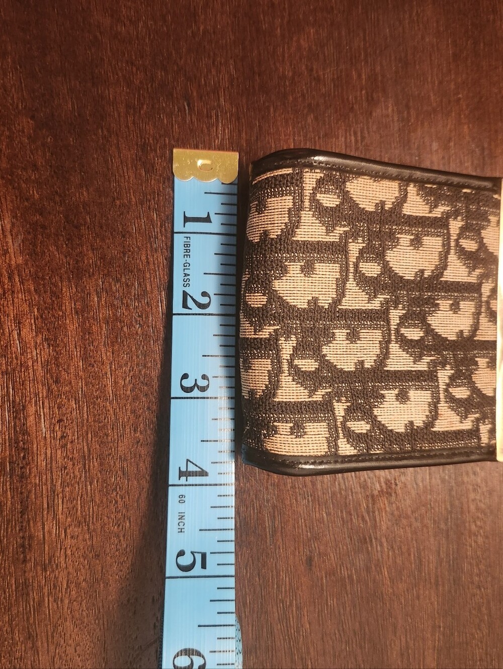Dior Classic Black & Tan Patterned Women's Frame Wallet - Picture 7 of 7